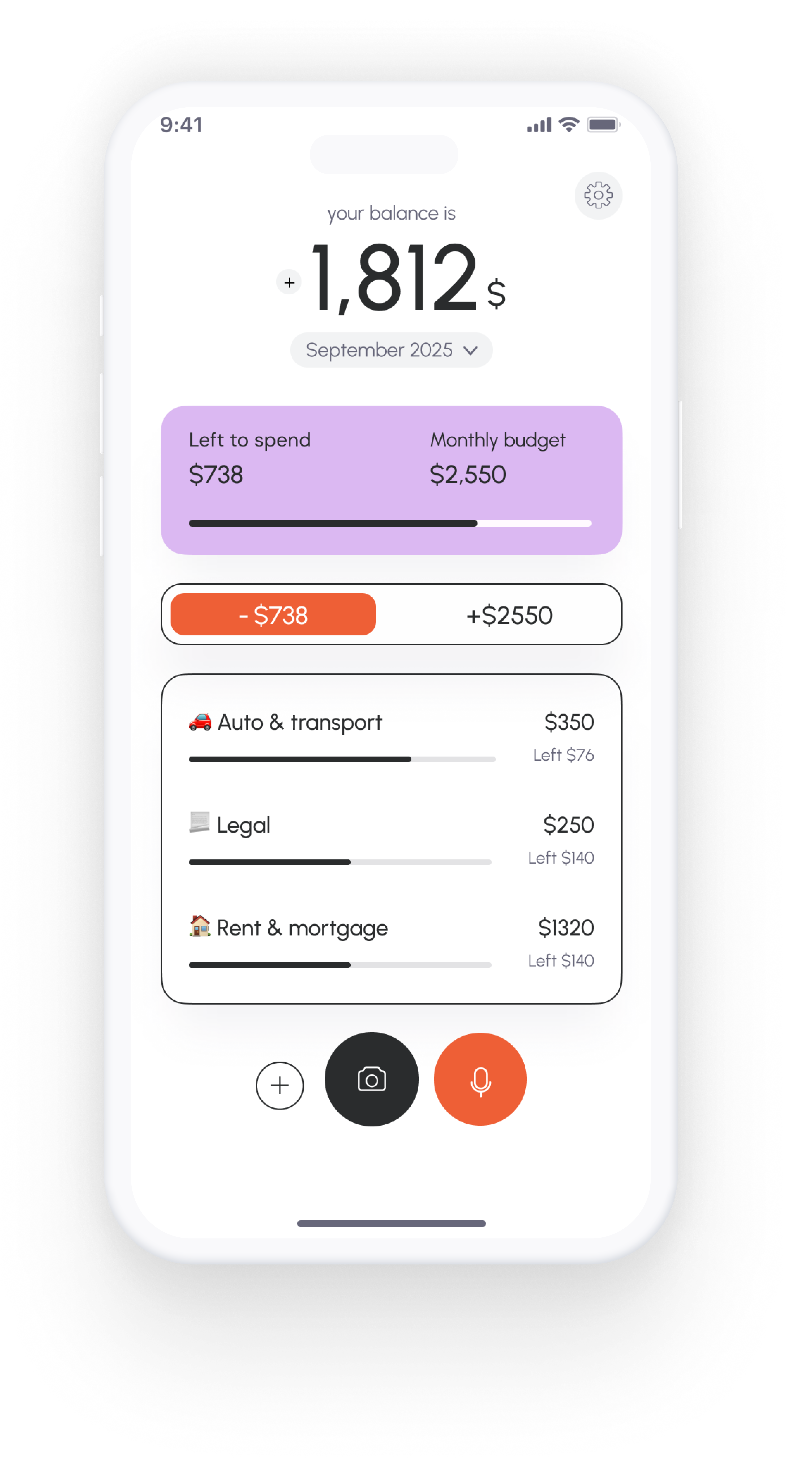Vossa app home screen